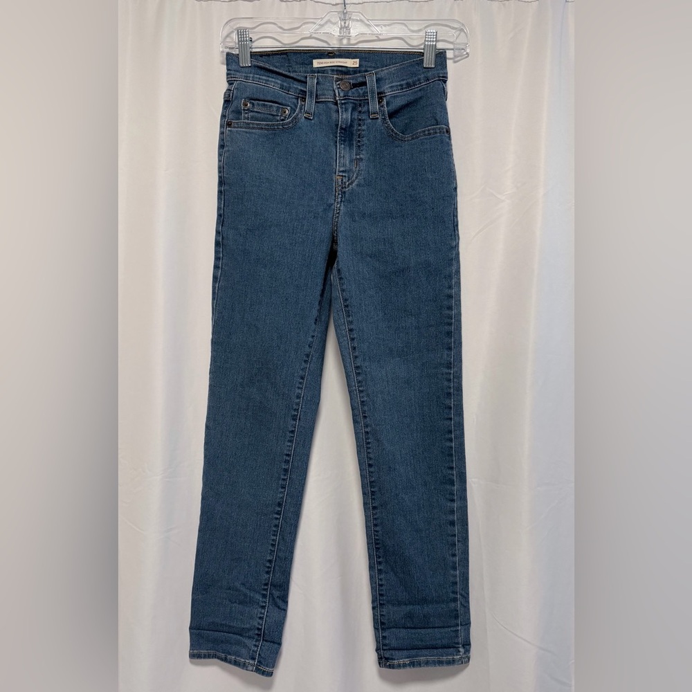 Levi’s 724 High Rise Straight Jeans 25x28 Women’s Blue Denim Classic